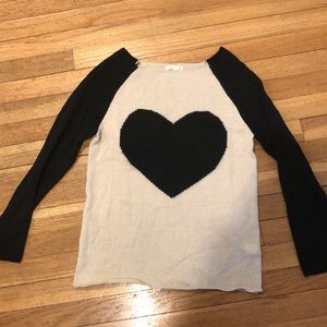 Heart Sweater in Black & Beige